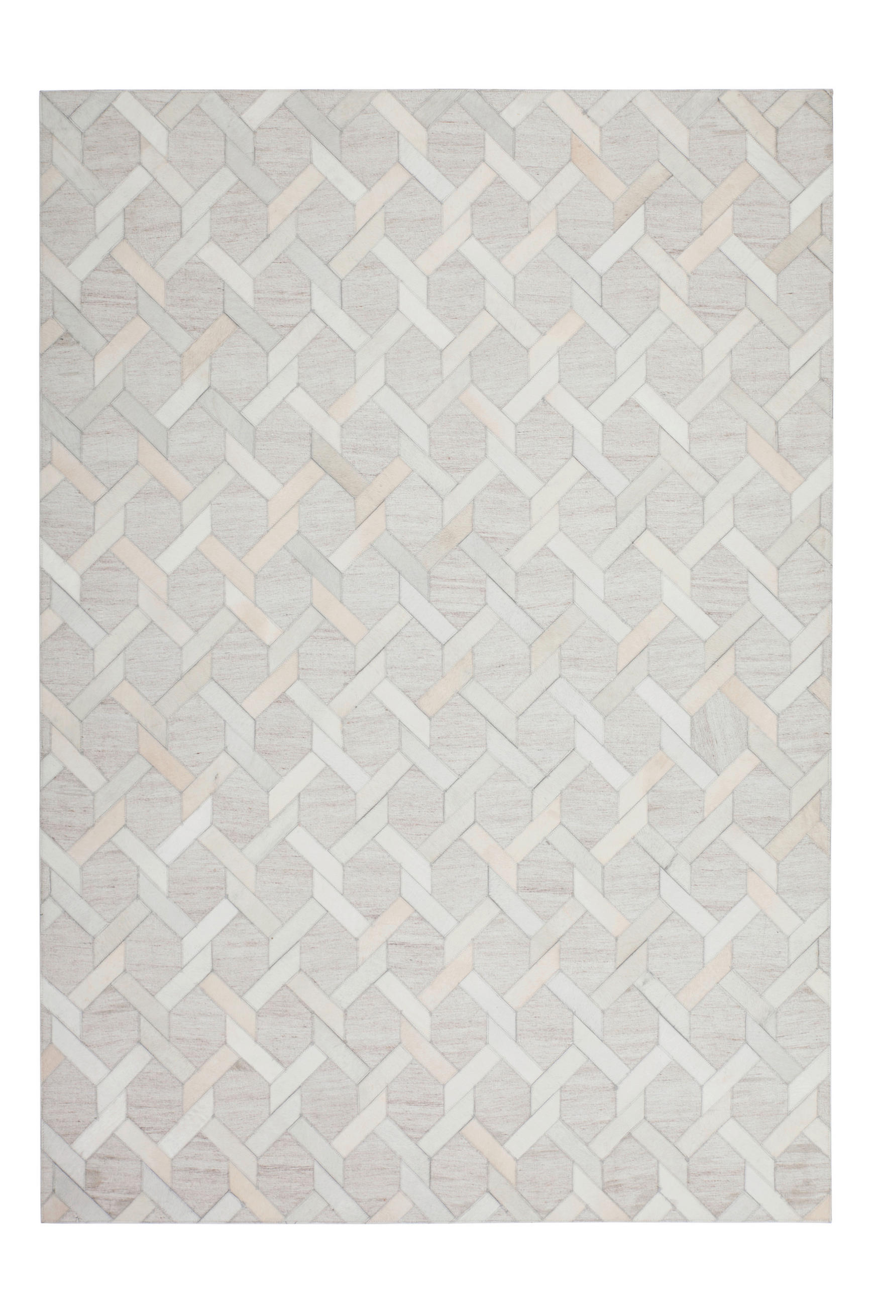 FLACHWEBETEPPICH  Wohnzimmer 120/170 cm Elfenbein rechteckig  - Elfenbein, Basics, Leder/Textil (120/170cm) - Kayoom