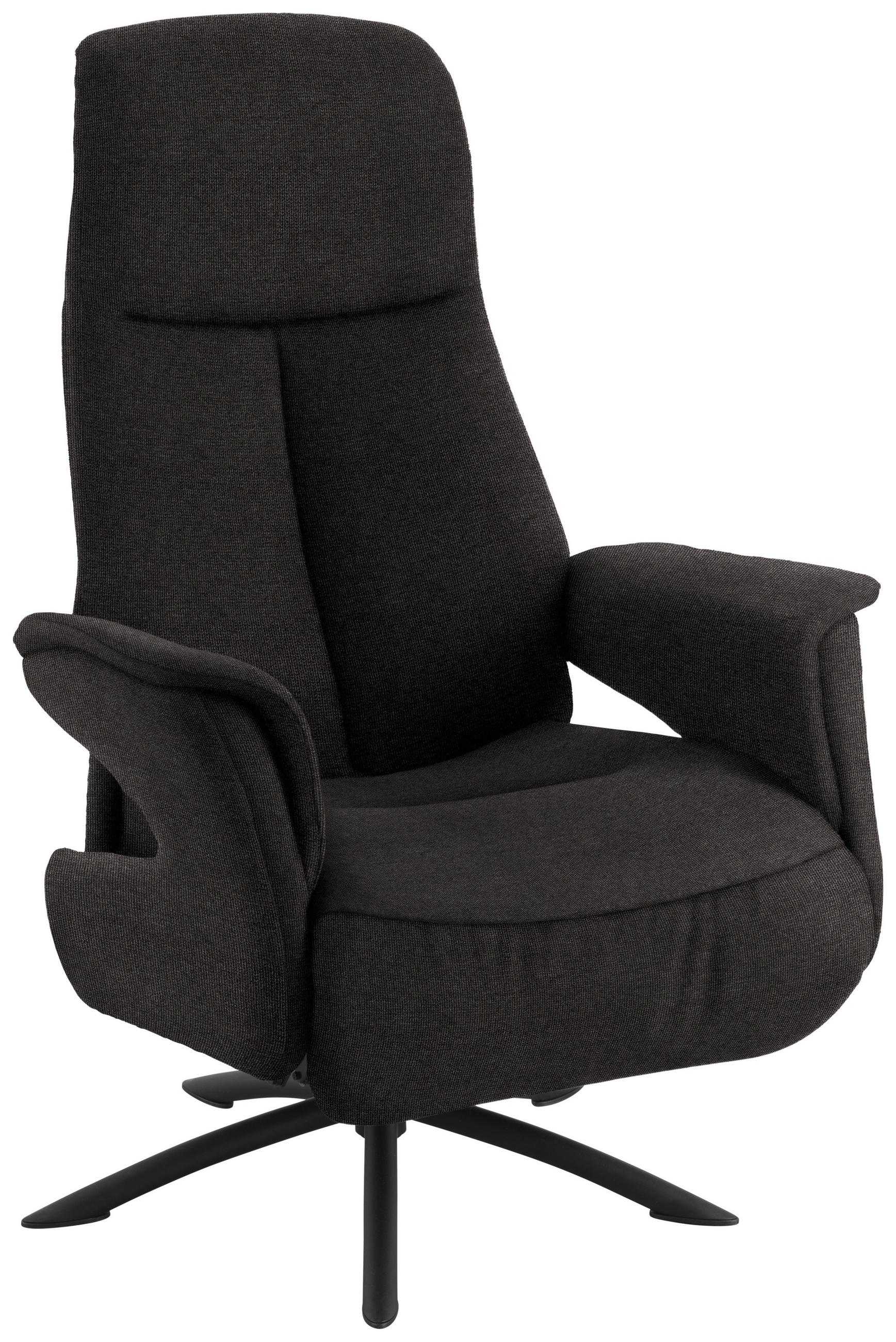 RELAXSESSEL Webstoff Relaxfunktion, Kopfteilverstellung    - Anthrazit/Schwarz, Design, Textil/Metall (73/108/86cm) - Welnova