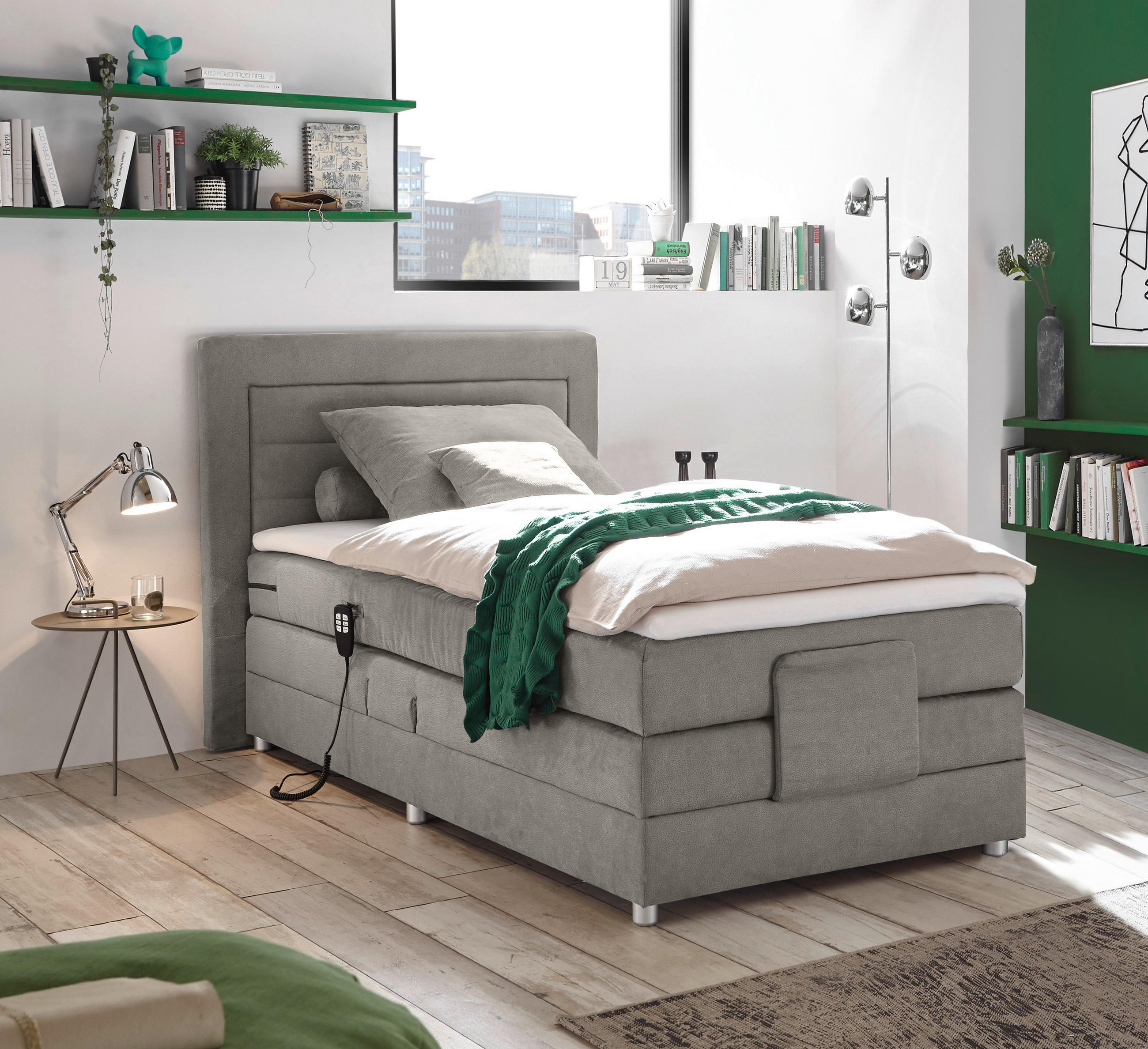 MID.YOU BOXSPRINGOVÁ POSTEĽ, 100/200 cm svetlosivá