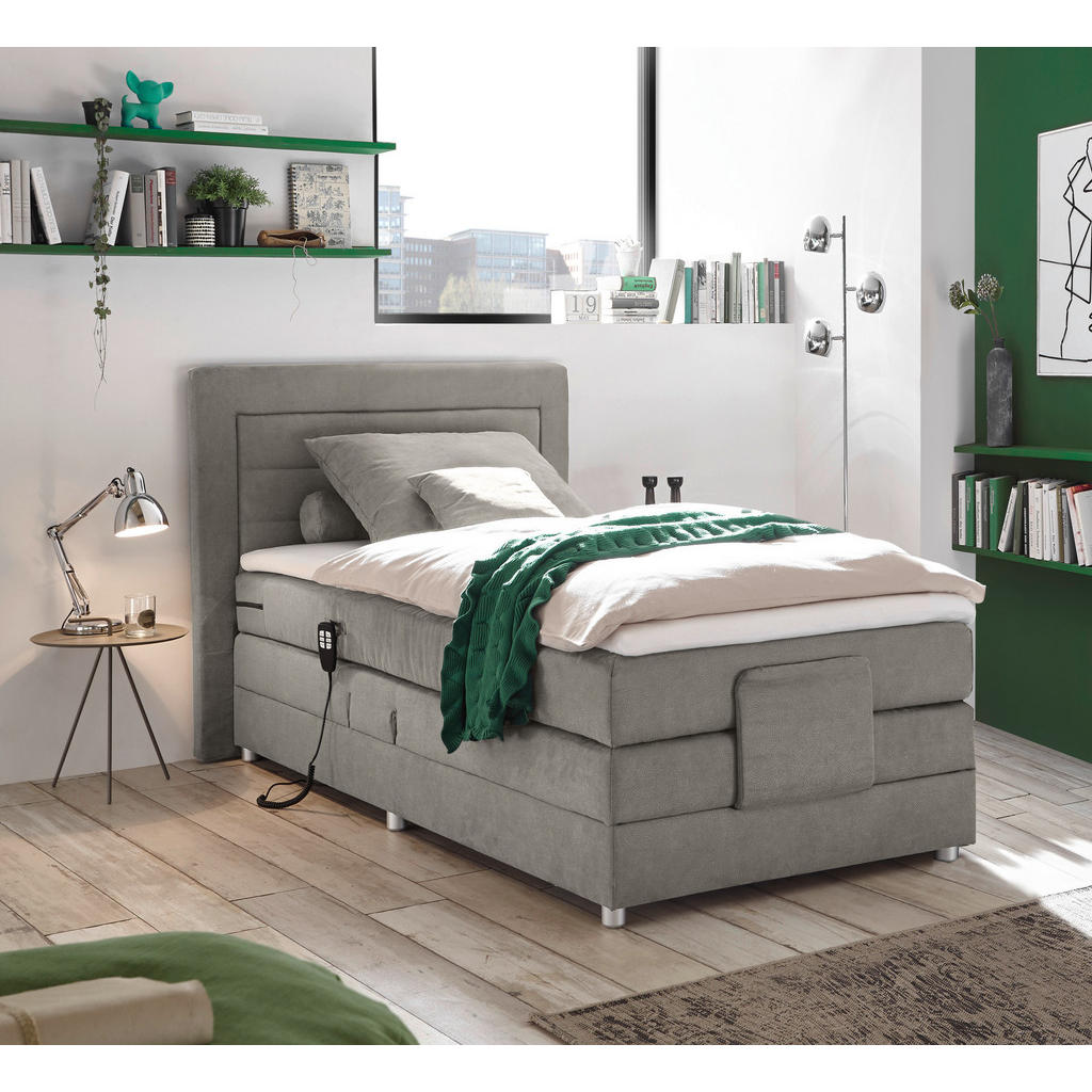 MID.YOU POSTEL BOXSPRING, 100/200 cm, světle šedá