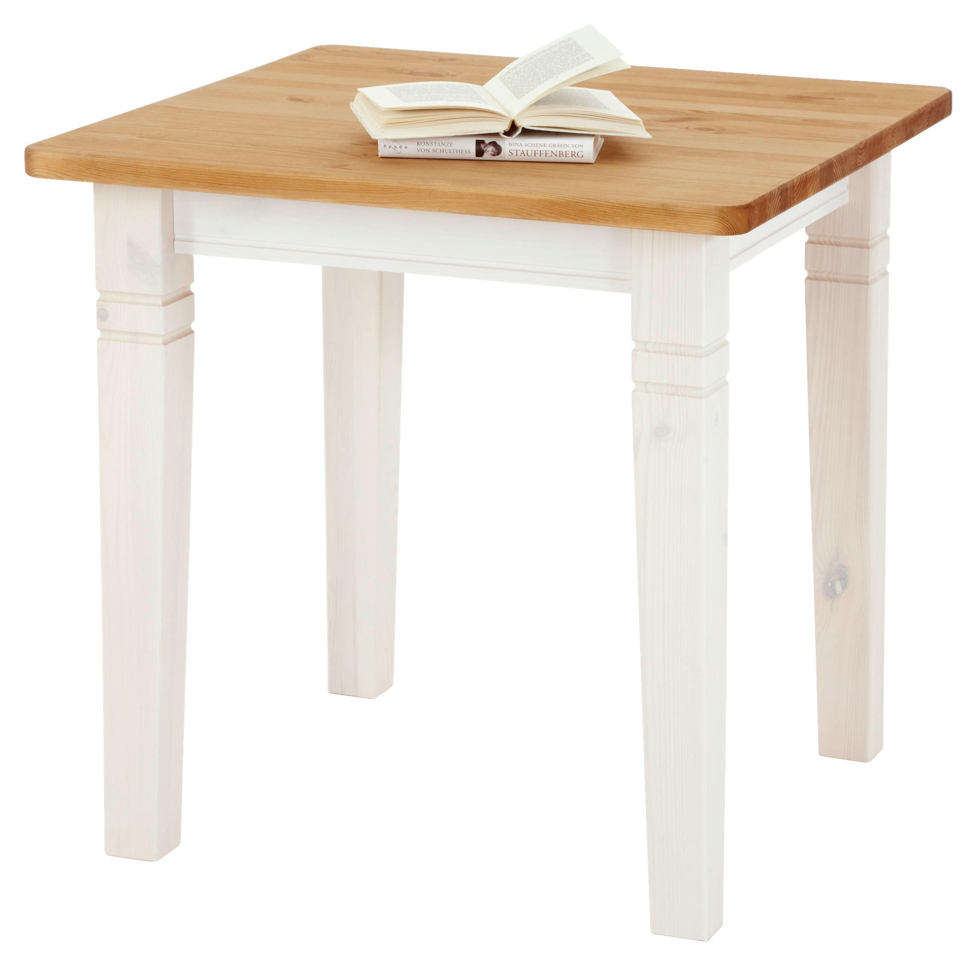 ESSTISCH in Holz 78/78/78 cm  - Laugenfarbig/Weiß, ROMANTIK / LANDHAUS, Holz (78/78/78cm) - Boxxx