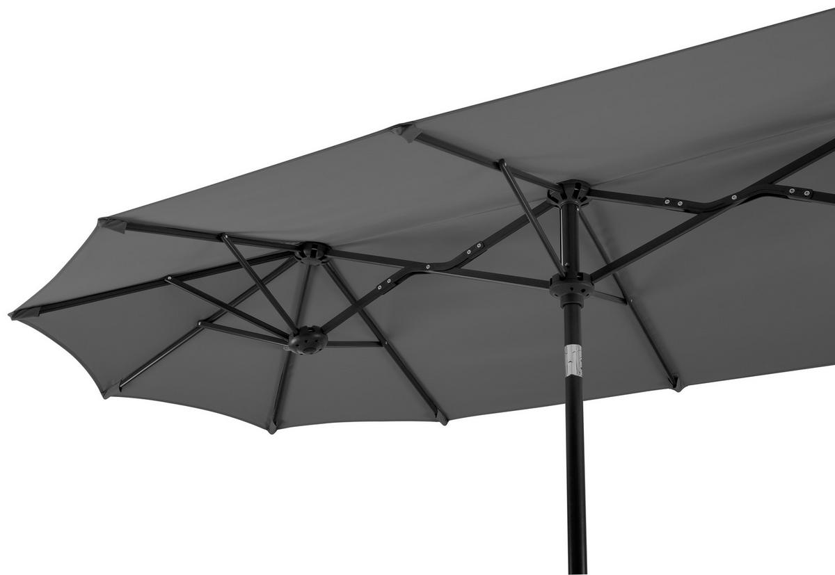 DOPPELSONNENSCHIRM 300 cm Anthrazit  - Anthrazit, Basics, Textil/Metall (300/220/150cm) - Schneider