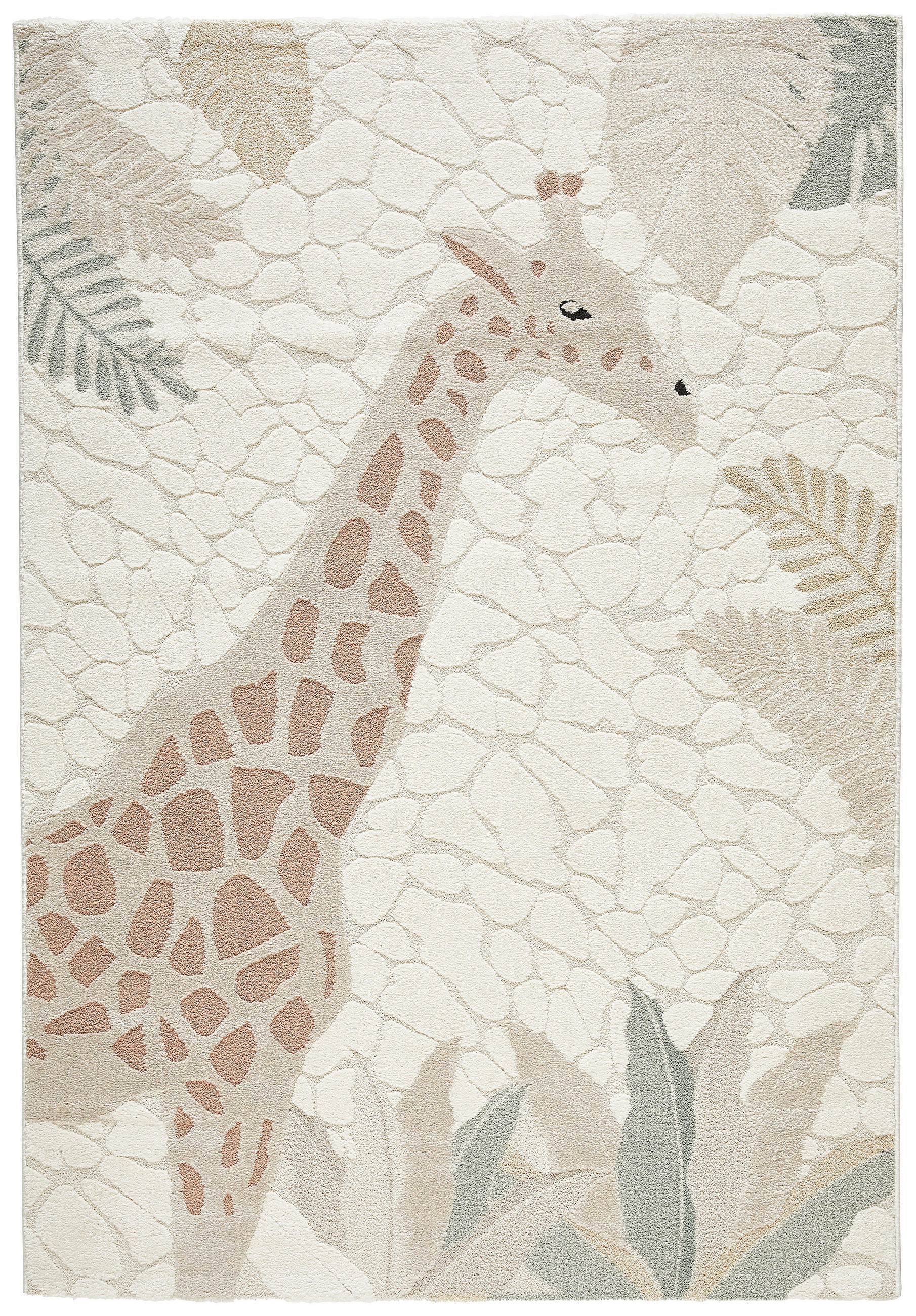 Ben'n'jen Kinderteppich Giraffe Mehrfarbig, Creme 120x170 cm
