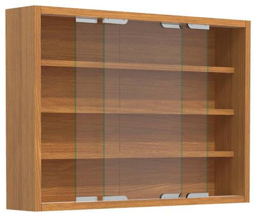 HÄNGEVITRINE in Buchefarben  - Silberfarben/Buchefarben, MODERN, Glas/Holzwerkstoff (57/40/10cm) - MID.YOU