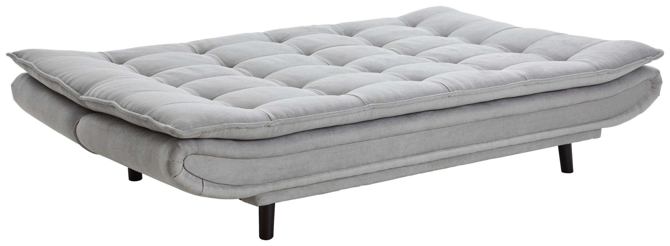 SCHLAFSOFA Mikrofaser Silberfarben  - Silberfarben/Schwarz, Design, Holz/Textil (194/100/90cm) - Ti'me