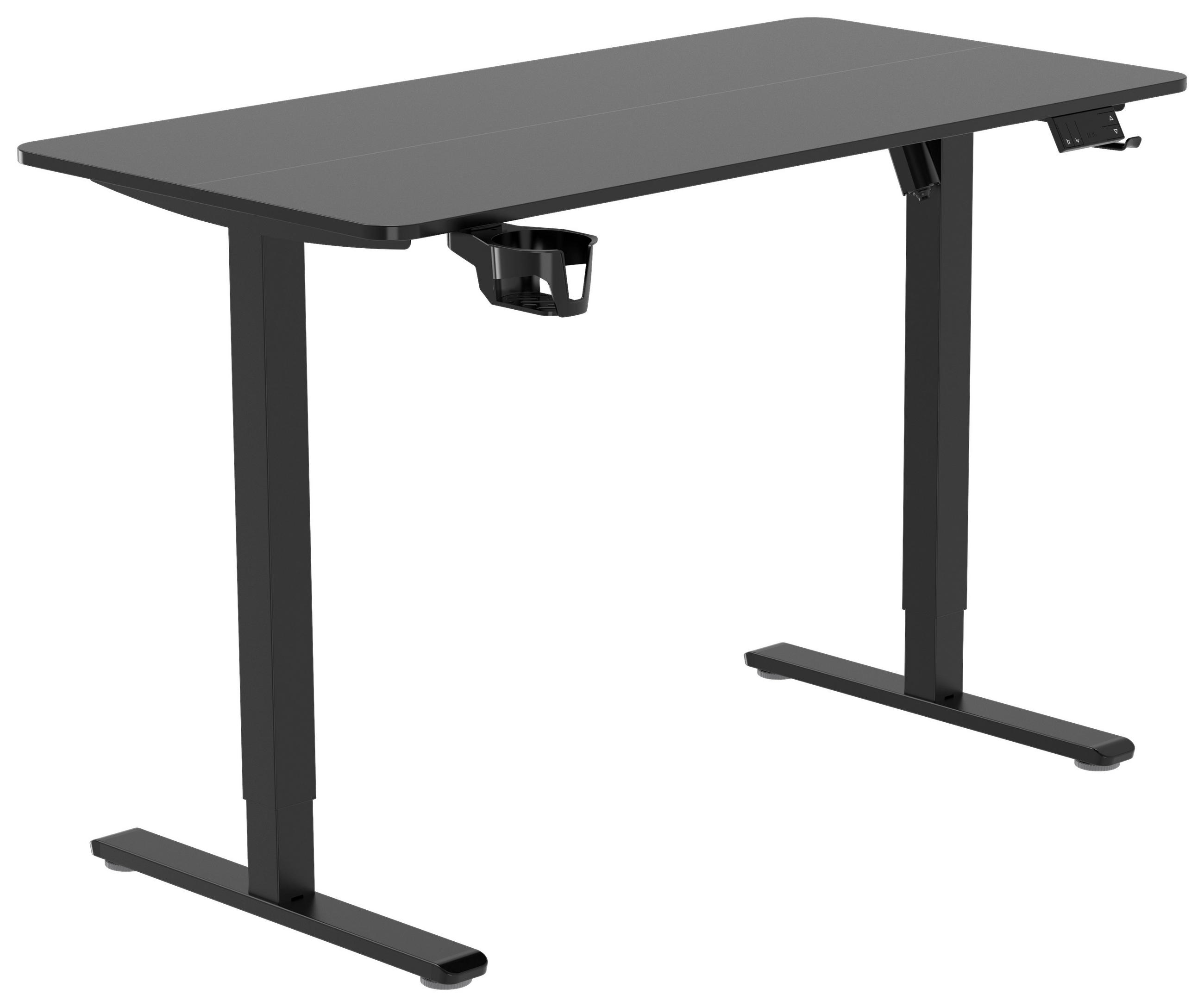 SCHREIBTISCH 120/60/70-115 cm Schwarz elektrisch höhenverstellbar  - Schwarz, MODERN, Holzwerkstoff/Kunststoff (120/60/70-115cm) - Livetastic