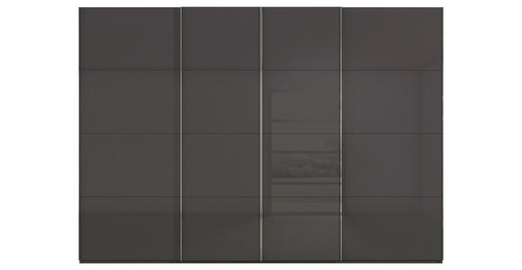 SCHWEBETÜRENSCHRANK 316/235/68 cm 4-türig Graphitfarben, Grau  - Chromfarben/Graphitfarben, Design, Glas/Holzwerkstoff (316/235/68cm) - Novel