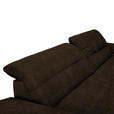 ECKSOFA in Mikrofaser Dunkelbraun  - Chromfarben/Dunkelbraun, Design, Textil/Metall (265/180cm) - Carryhome