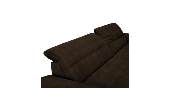 ECKSOFA in Mikrofaser Dunkelbraun  - Chromfarben/Dunkelbraun, Design, Textil/Metall (265/180cm) - Carryhome