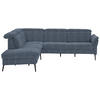 ECKSOFA in Struktur Blau  - Blau/Schwarz, Modern, Textil/Metall (235/275cm) - Cantus