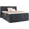BOXSPRINGBETT 160/200 cm  in Dunkelgrau  - Dunkelgrau/Schwarz, KONVENTIONELL, Kunststoff/Textil (160/200cm) - Boxxx