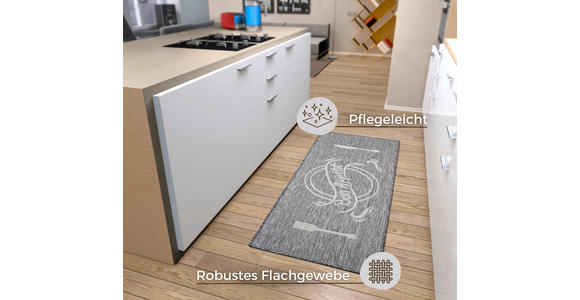 KÜCHENLÄUFER 62/150 cm Cucina Creme, Grau - Creme/Grau, Design, Kunststoff (62/150cm) - Esposa