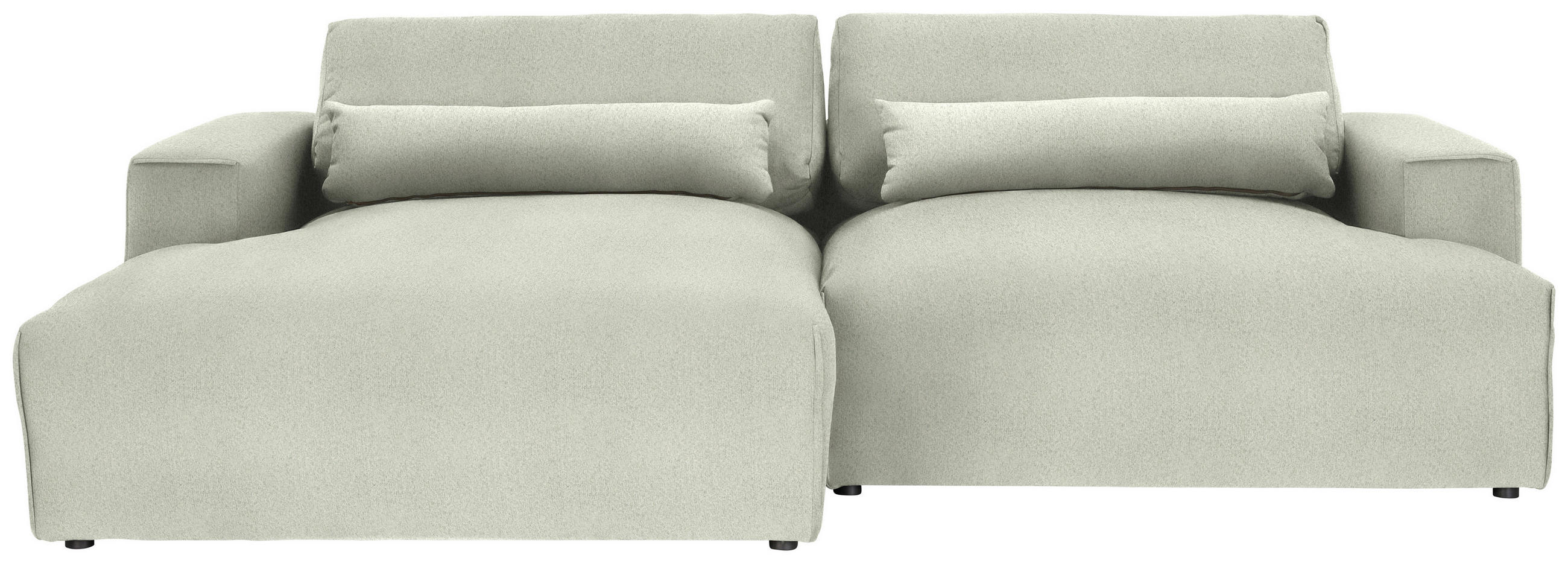 ECKSOFA Chenille Sandfarben  - Sandfarben/Schwarz, Design, Kunststoff/Textil (187/268cm) - Stylife