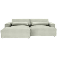 ECKSOFA Chenille Sandfarben  - Sandfarben/Schwarz, Design, Kunststoff/Textil (187/268cm) - Stylife