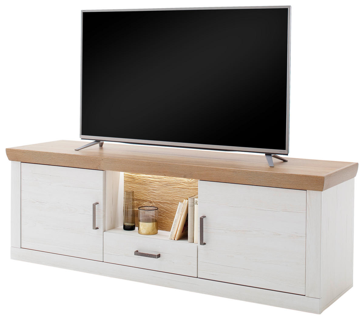 COMODĂ JOASĂ 181/62/50 cm  - culoare coconar/culoare lemn stejar, Design, plastic/metal (181/62/50cm) - Landscape