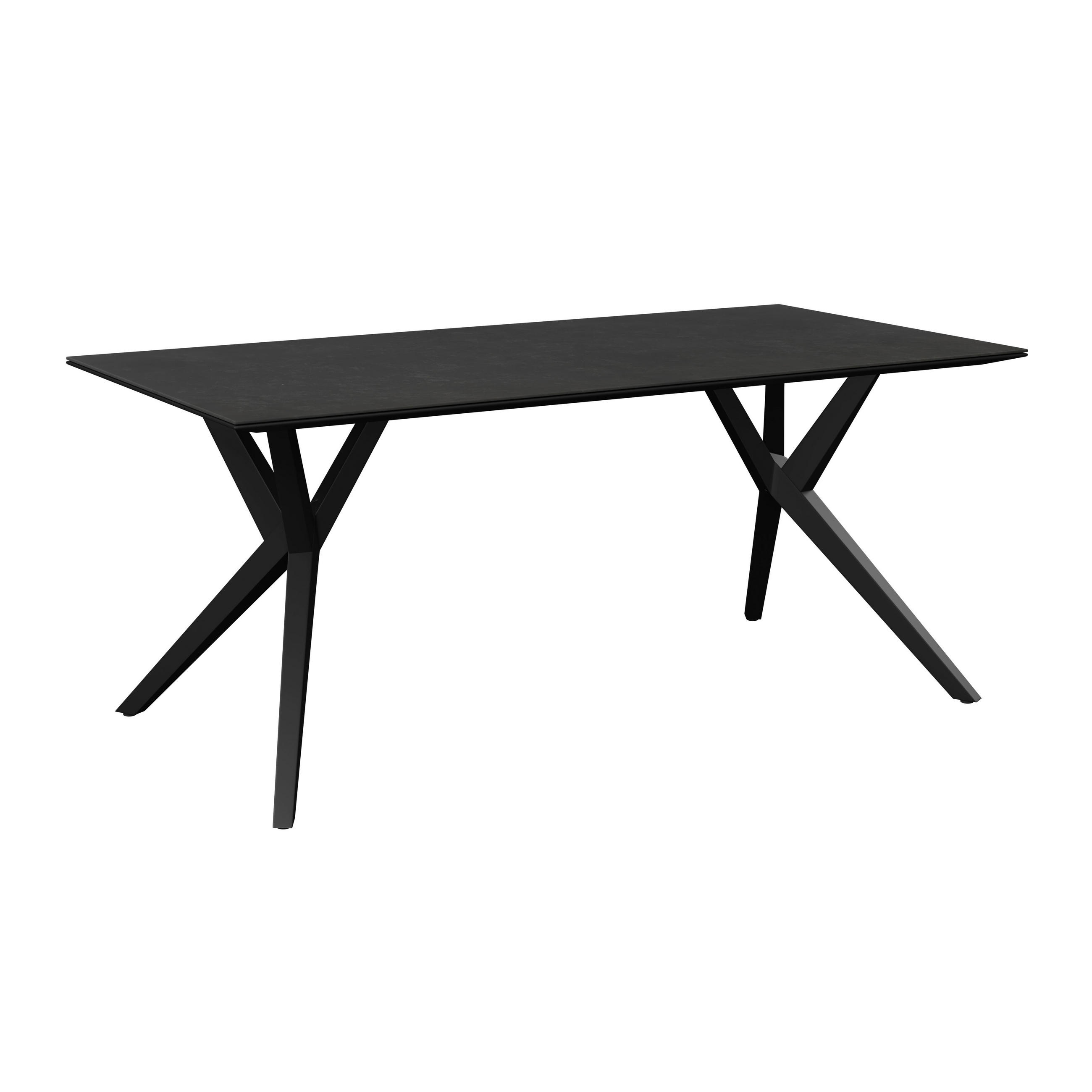 GARTENTISCH 180/90/75 cm Metall, Stein rechteckig  - Dunkelgrau/Anthrazit, MODERN, Stein/Metall (180/90/75cm) - Amatio