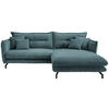 ECKSOFA Petrol Cord  - Petrol/Schwarz, MODERN, Textil/Metall (255/180cm) - Livetastic