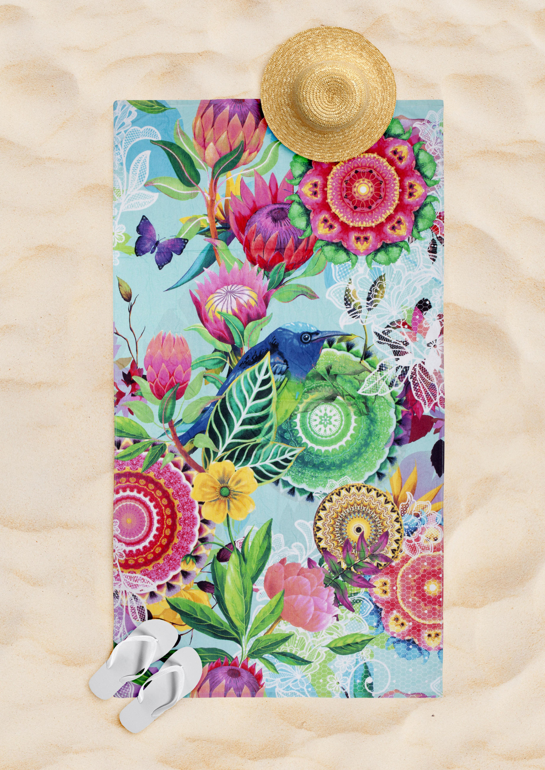 STRANDTUCH Multicolor 100/180 cm  - Multicolor, Trend, Textil (100/180cm)