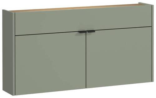 HÄNGESCHUHSCHRANK Eichefarben, Pastellgrün  - Eichefarben/Pastellgrün, Design, Holzwerkstoff/Metall (110/57/22cm)