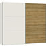 SCHWEBETÜRENSCHRANK in Weiß, Eichefarben - Eichefarben/Silberfarben, Design, Holzwerkstoff/Metall (252,8/220/65cm) - Jutzler SCHWEBETÜRENSCHRANK in Weiß, Eichefarben - Eichefarben/Silberfarben, Design, Holzwerkstoff/Metall (252,8/220/65cm) - Jutzler