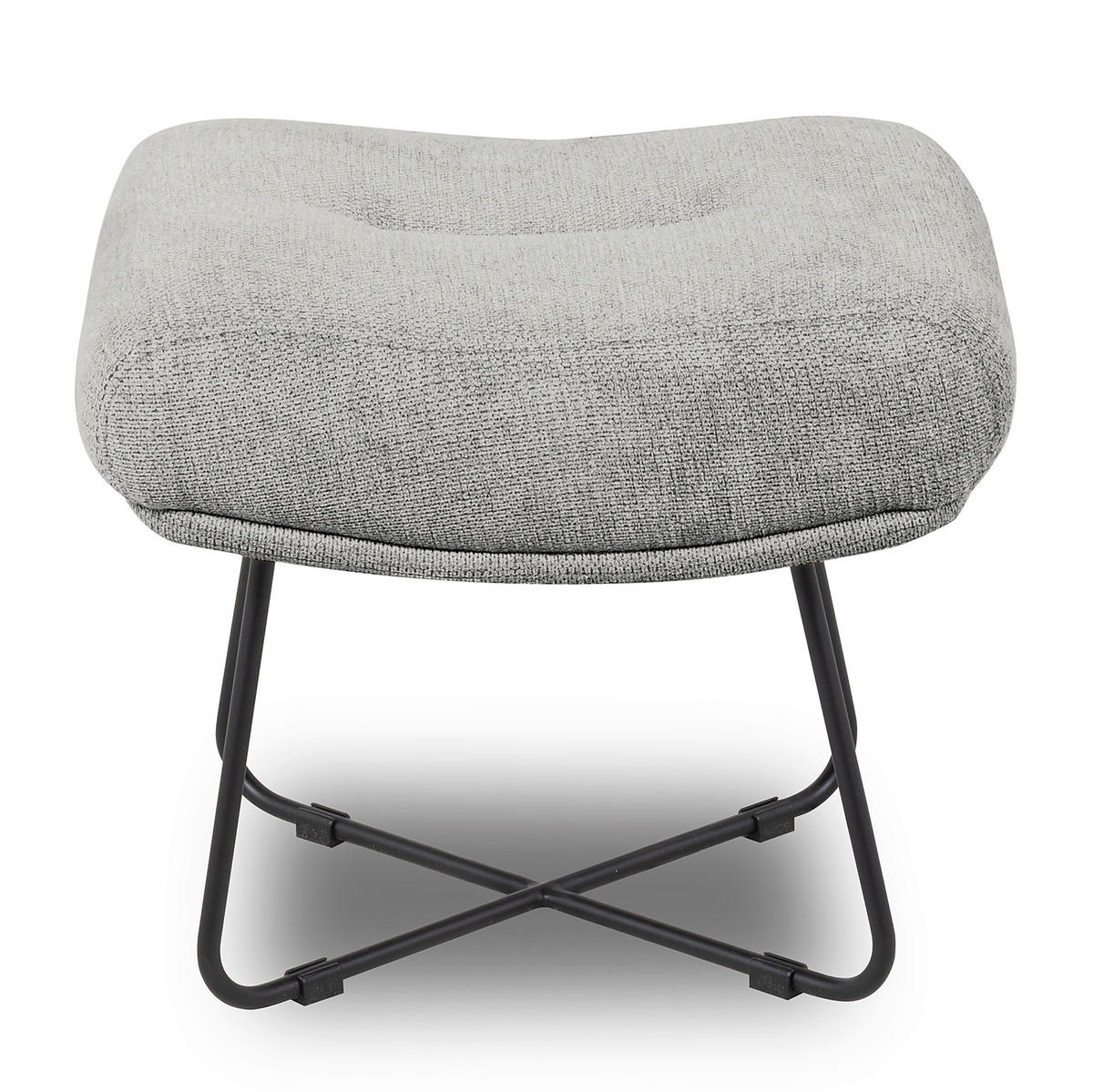 SESSELSET in Chenille Grau  - Schwarz/Weiß, Design, Textil/Metall (67/87/74cm) - Livetastic