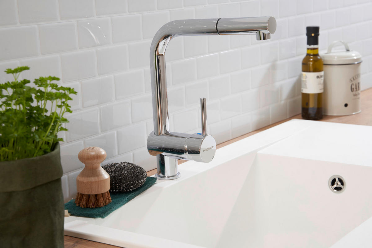 SPÜLE 1712DENVER86X50W  - Weiß, Trend, Glas/Kunststoff (86/20/50cm) - Respekta