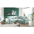 ECKSOFA  Mintgrün Cord  - Schwarz/Mintgrün, KONVENTIONELL, Kunststoff/Textil (248/248cm) - Carryhome