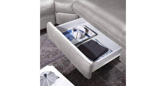 ECKSOFA in Flachgewebe Hellgrau  - Beige/Hellgrau, Design, Textil/Metall (271/242cm) - Cantus