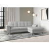 ECKSOFA ZORA E Hellgrau Flachgewebe  - Hellgrau/Schwarz, MODERN, Textil/Metall (262/164cm) - Sit & More