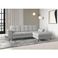 ECKSOFA in Flachgewebe Hellgrau  262/164 cm  - Hellgrau/Schwarz, MODERN, Textil/Metall (262/164cm) - Sit & More