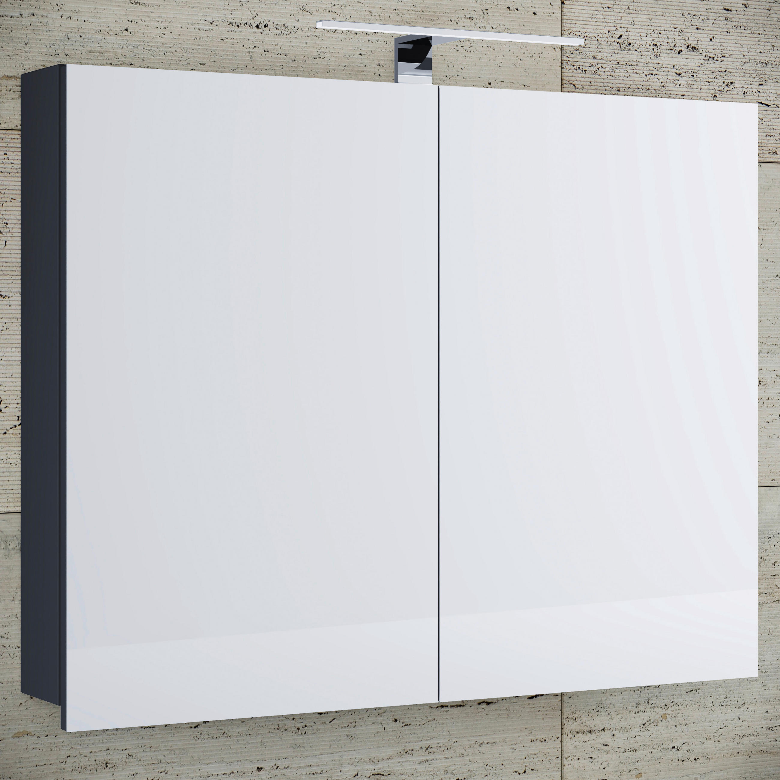 SPIEGELSCHRANK 60/59,2/12 cm  - Schwarz, MODERN, Glas/Holzwerkstoff (60/59,2/12cm) - MID.YOU