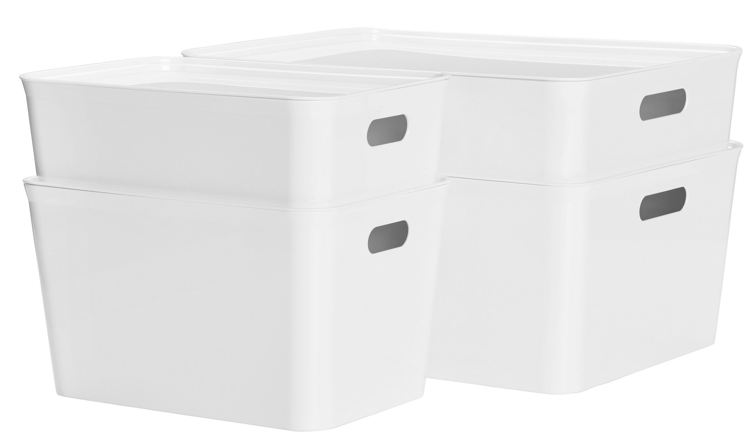 AUFBEWAHRUNGSBOXEN-SET  - Weiß, Basics, Kunststoff - Homeware