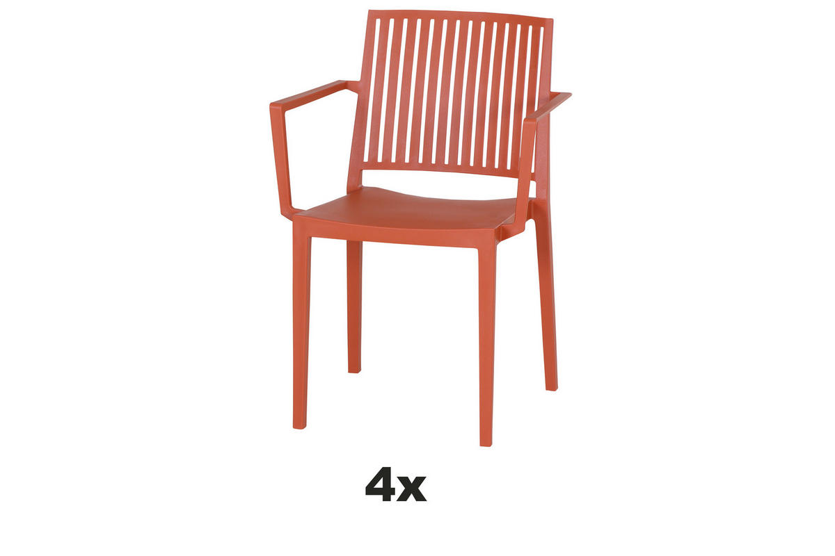 STAPELSTUHL in Kunststoff Rot  - Rot, Basics, Kunststoff (57/80/56cm) - Siena Garden