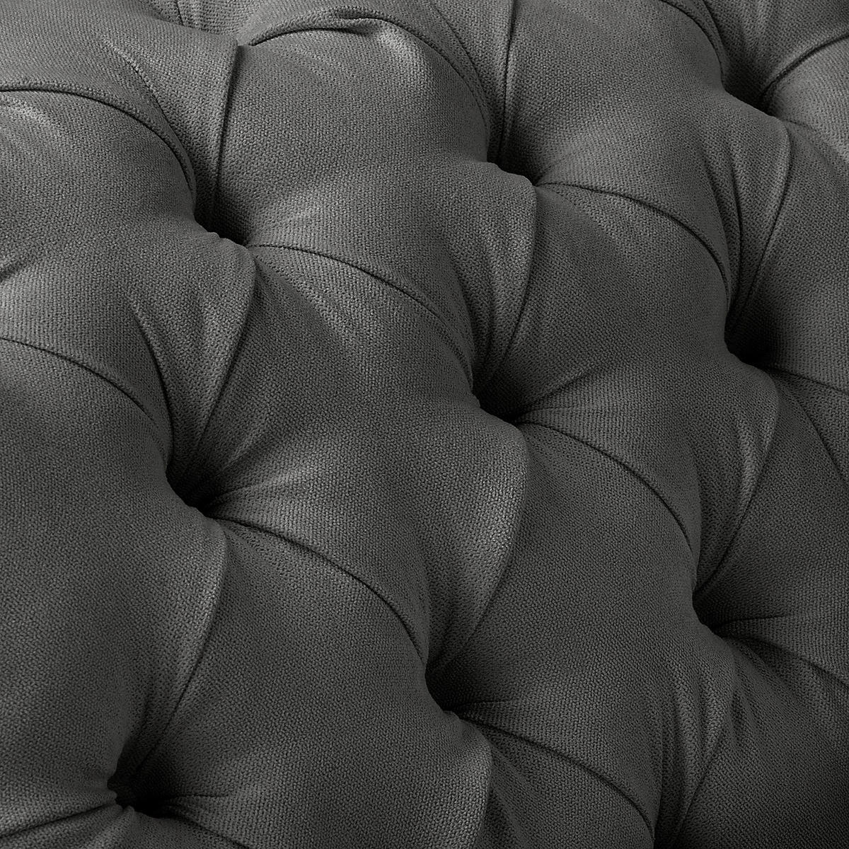 RÉCAMIERE Pako in Mikrofaser Dunkelgrau  - Dunkelgrau/Braun, Design, Holz/Textil (185/93/75cm) - Livetastic