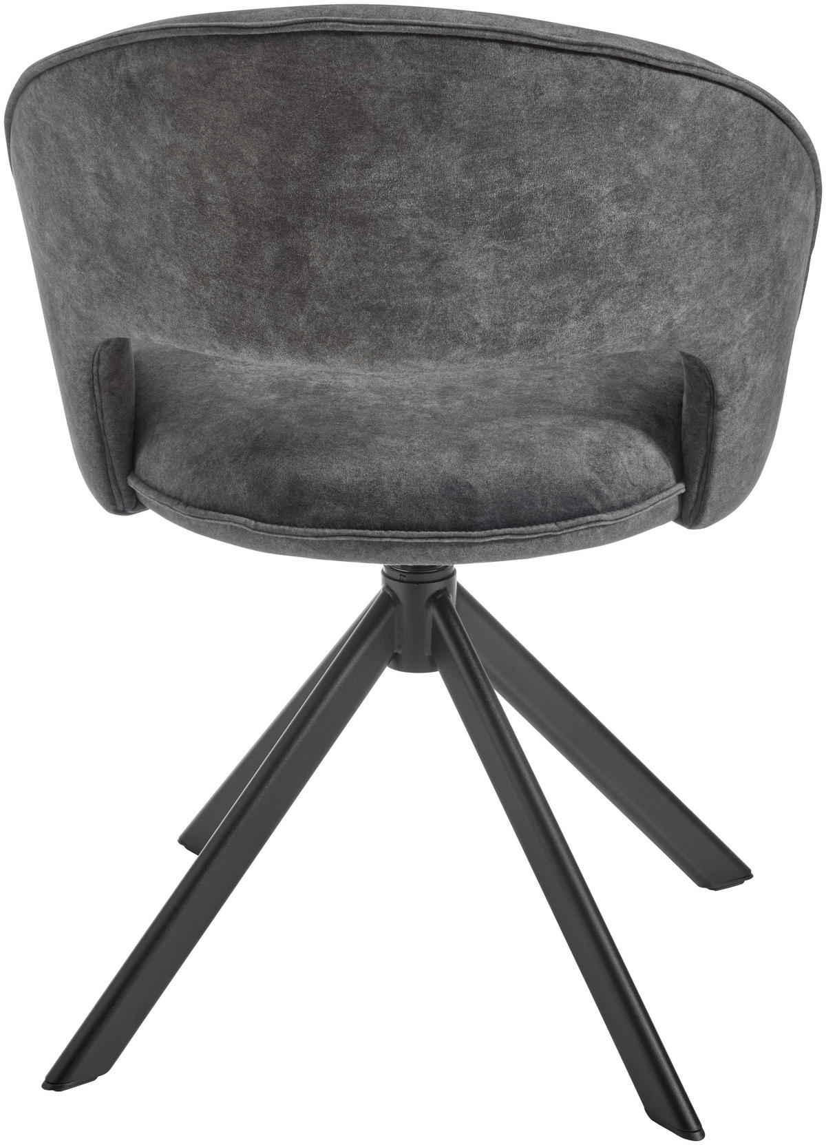 STUHL  Stoffauswahl, Sitzfläche 360° drehbar Velours  - Schwarz/Grau, Basics, Textil/Metall (60/88,5/64cm) - Celina Home