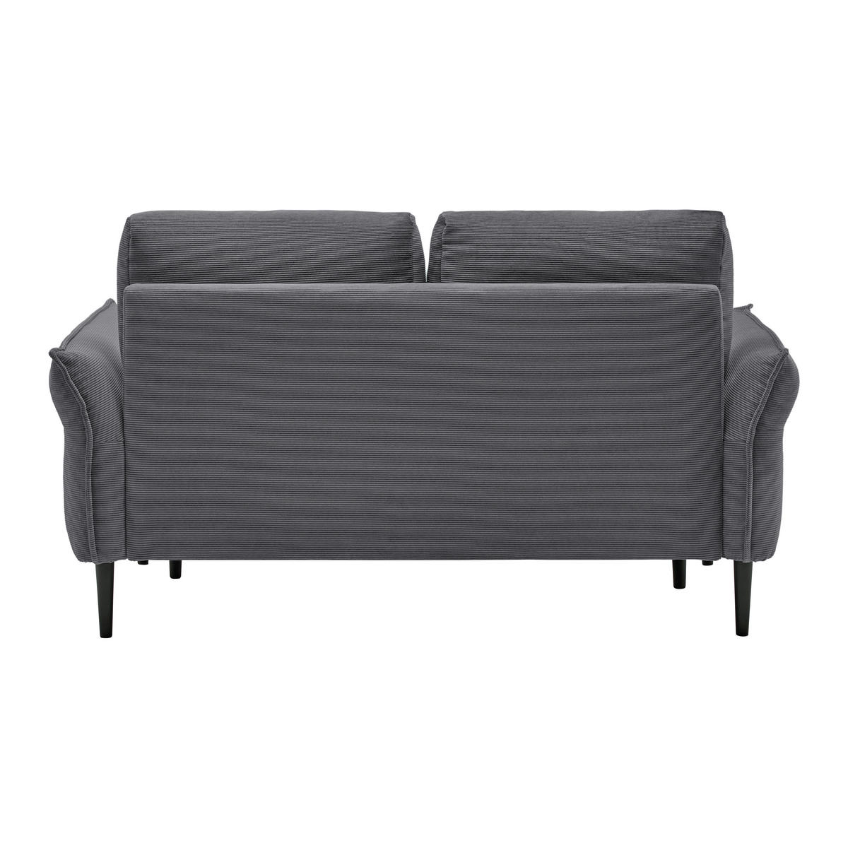 2-SITZER-SOFA Cord Dunkelgrau  - Dunkelgrau/Schwarz, Modern, Holz/Textil (150/85/92cm) - MID.YOU