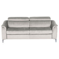 SCHLAFSOFA in Textil Hellgrau  - Chromfarben/Hellgrau, Design, Textil/Metall (203/77-98/103cm) - MID.YOU