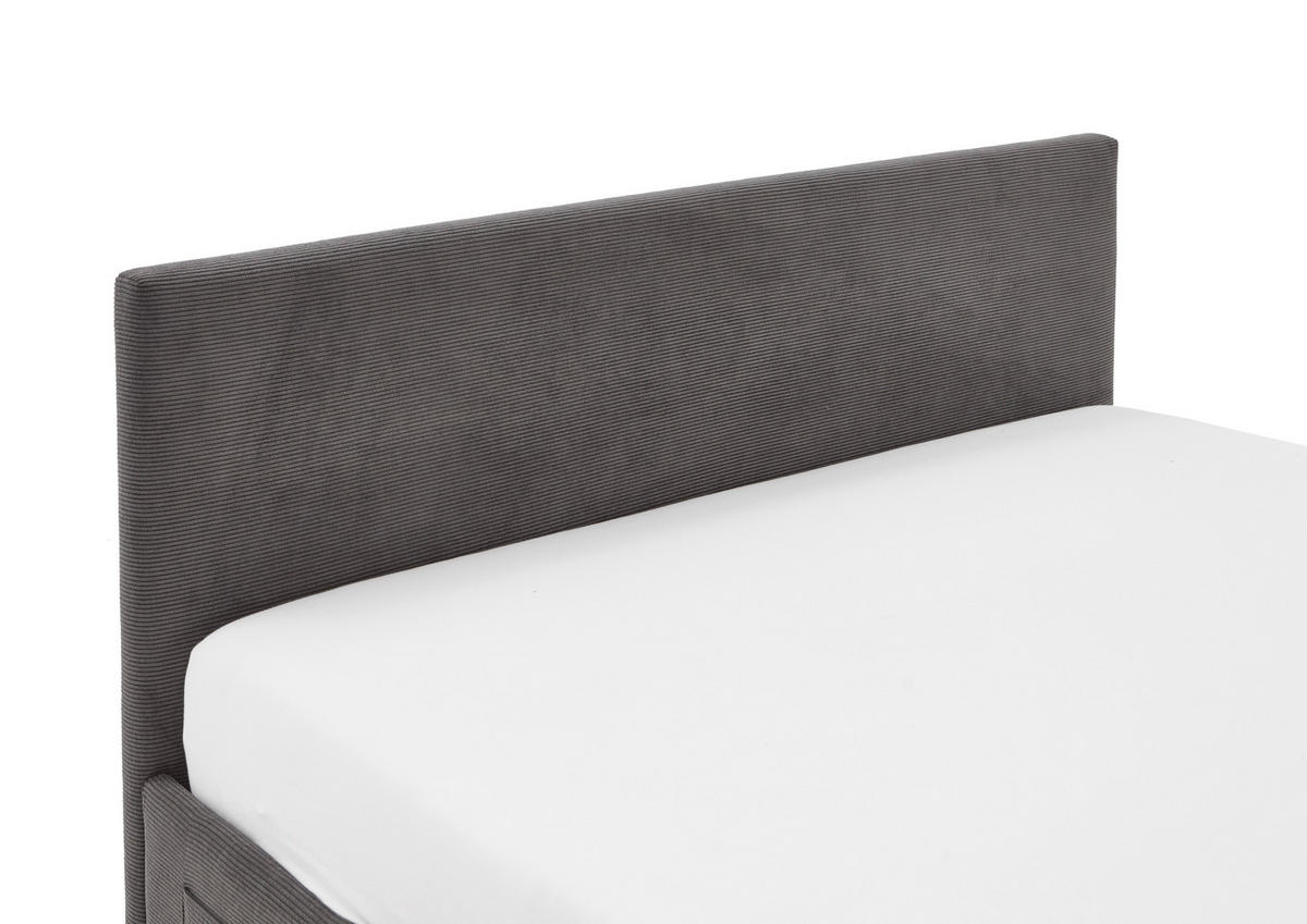 POLSTERBETT 140/200 cm  in Anthrazit  - Eichefarben/Anthrazit, Konventionell, Holz/Textil (140/200cm) - Stylife