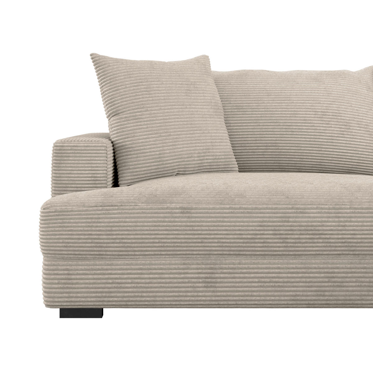 ECKSOFA Beige Cord  - Beige/Schwarz, MODERN, Textil (265/180cm) - P & B