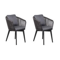 GARTENSESSEL-SET Aluminium Grau  - Grau, Basics, Kunststoff/Textil (58/78/63cm) - Gardenson
