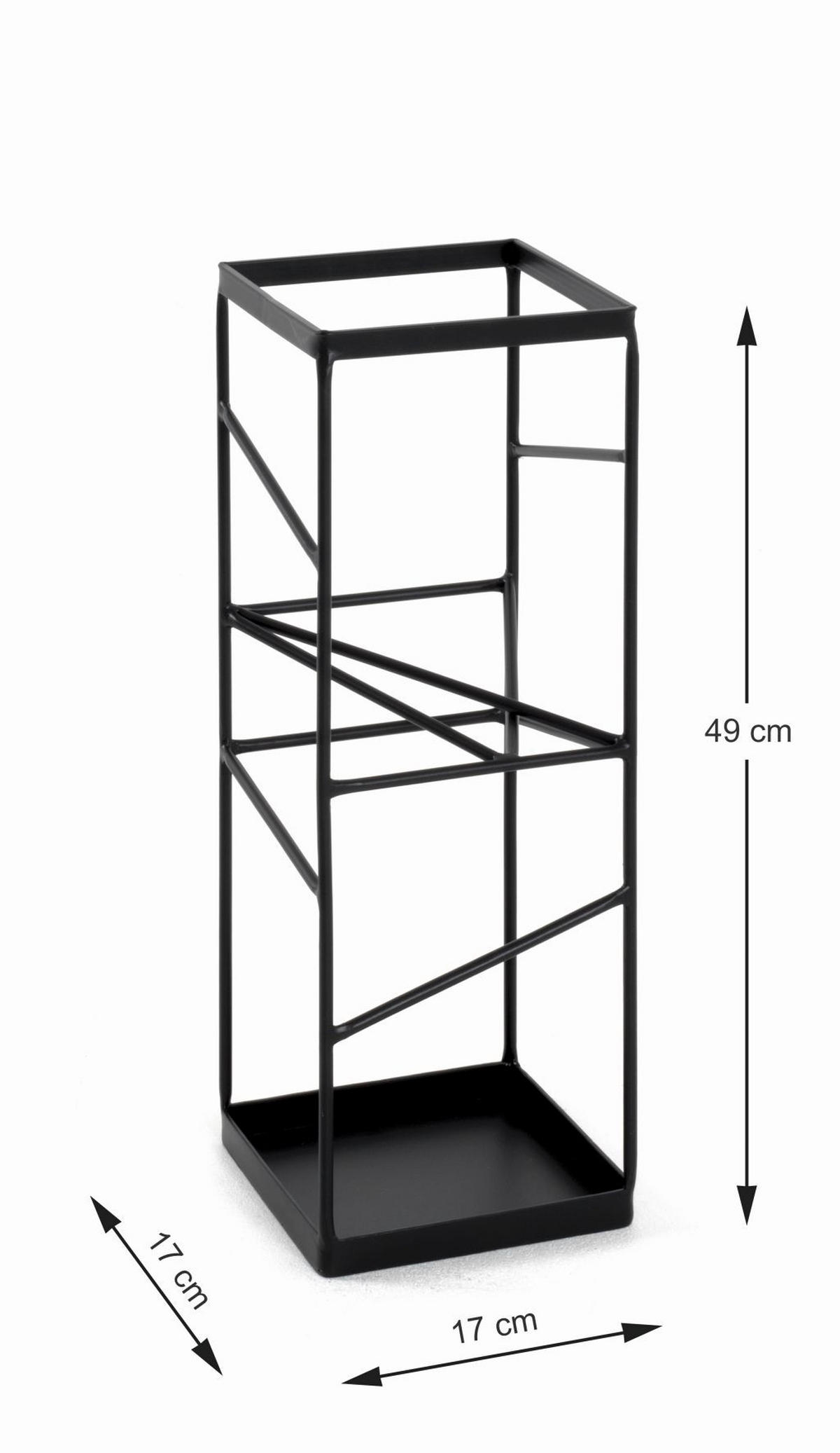 SCHIRMSTÄNDER Metall Schwarz  - Schwarz, MODERN, Metall (17/49/17cm)