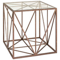 BEISTELLTISCH 50/50/50 cm Bronzefarben quadratisch  - Bronzefarben, Design, Glas/Metall (50/50/50cm)