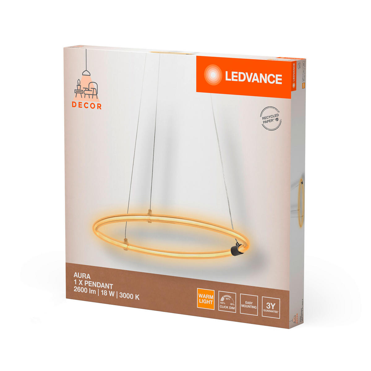 LED-PENDELLEUCHTE 49,8/70 cm  - Dunkelgrau, KONVENTIONELL, Kunststoff (49,8/70cm) - Ledvance