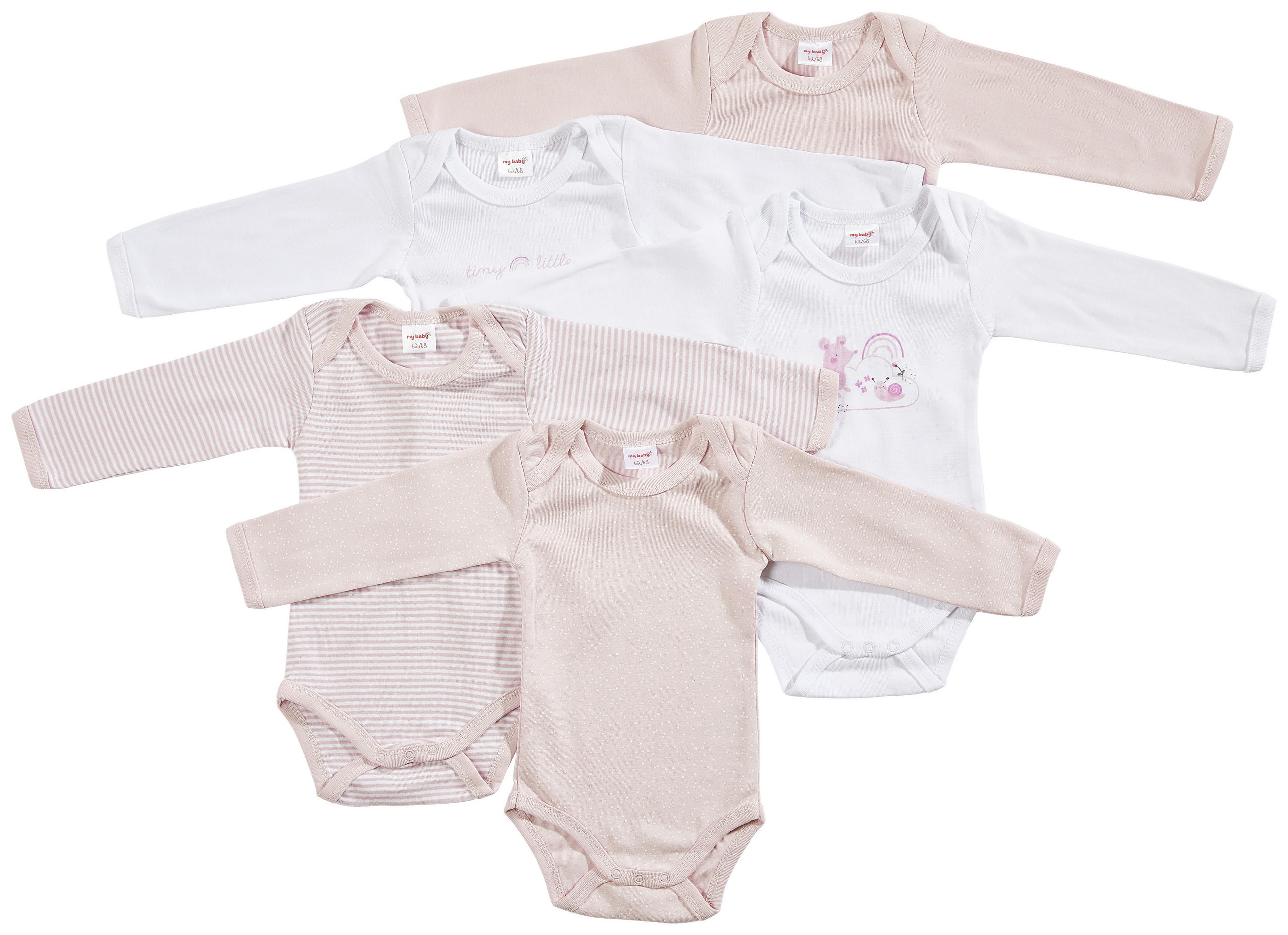 BABYBODY SET  - vit/pink, Basics, textil (74/80null) - My Baby Lou