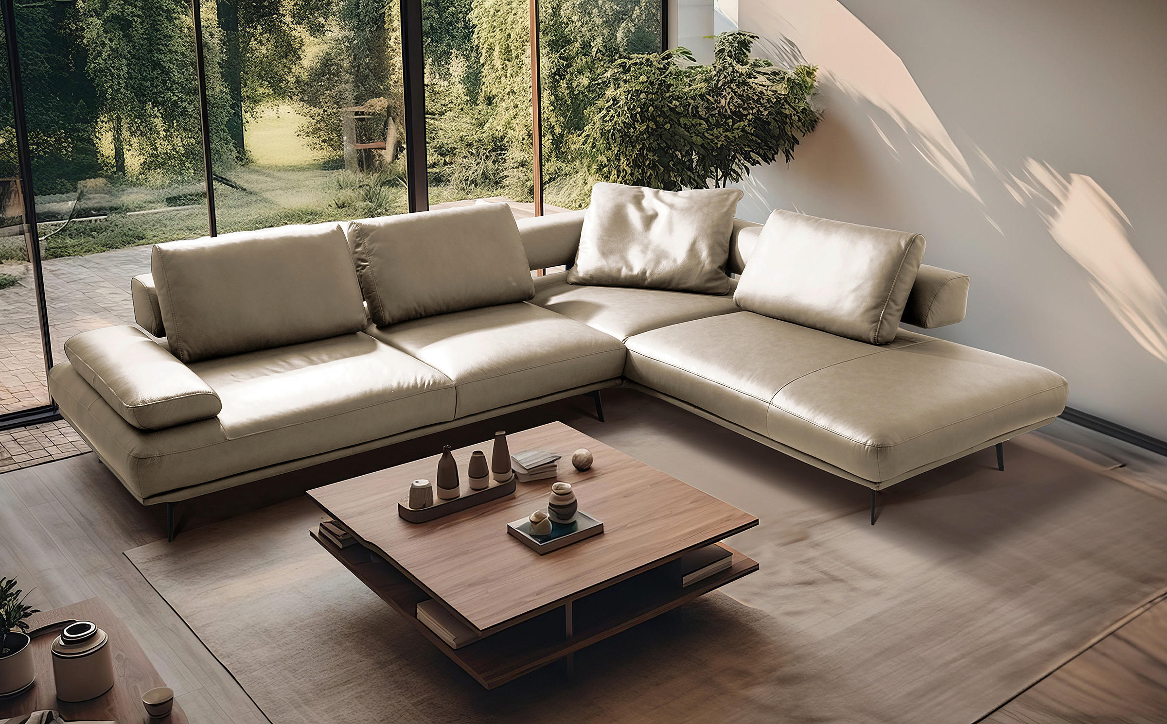 Livetastic Ecksofa Creme 306x237 cm