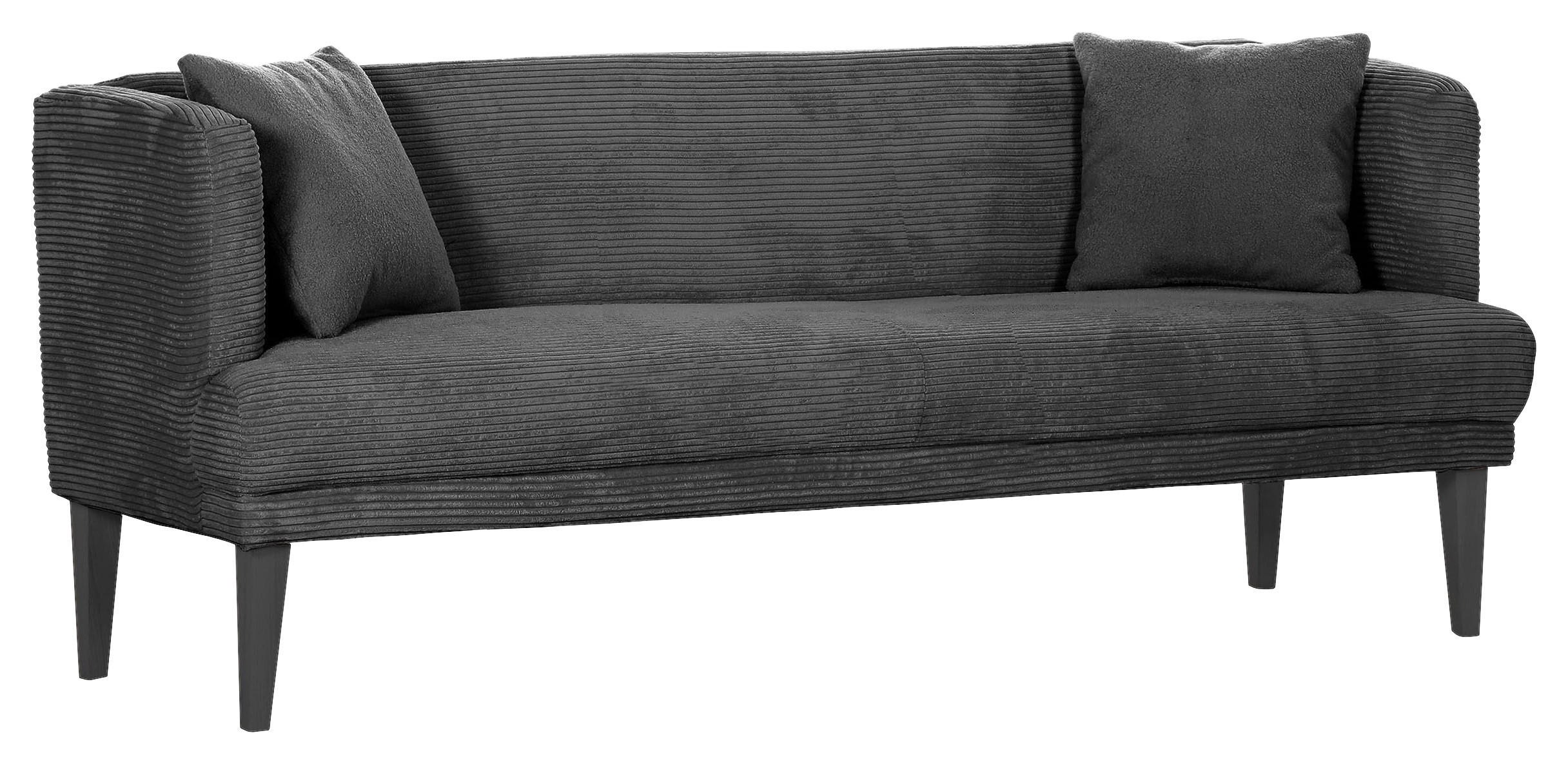 SITZBANK 210/83/70 cm Cord Anthrazit, Grau Holz  - Anthrazit/Schwarz, Design, Holz/Textil (210/83/70cm) - Landscape