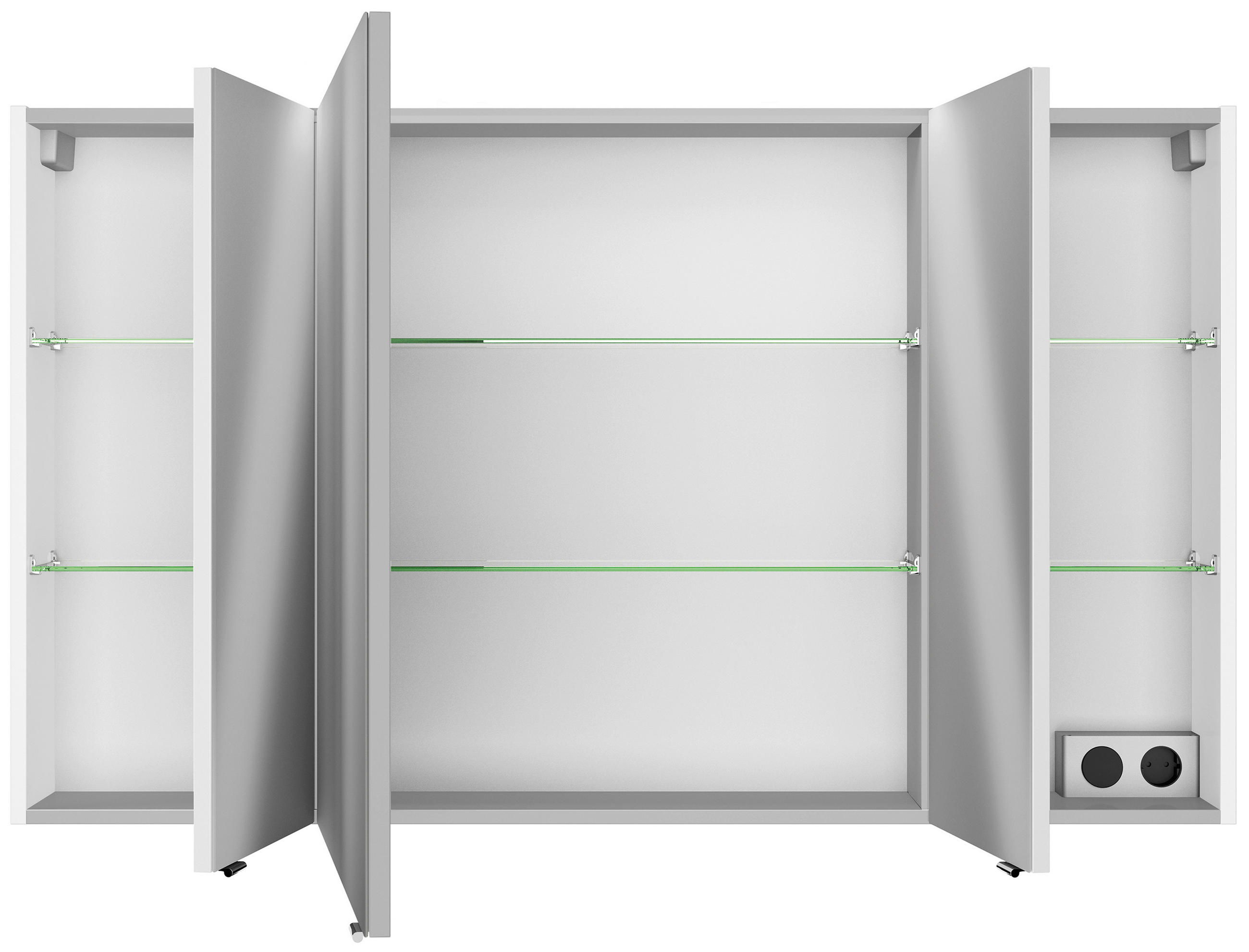 TÜKRÖS SZEKRÉNY 120/70,3/17 cm  - króm/fehér, Design, faalapú anyag/Üveg (120/70,3/17cm) - Sadena