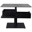COUCHTISCH in Metall, Glas, Keramik, Holzwerkstoff 75/75/42-57 cm  - Schwarz/Grau, Basics, Glas/Keramik (75/75/42-57cm) - Dieter Knoll