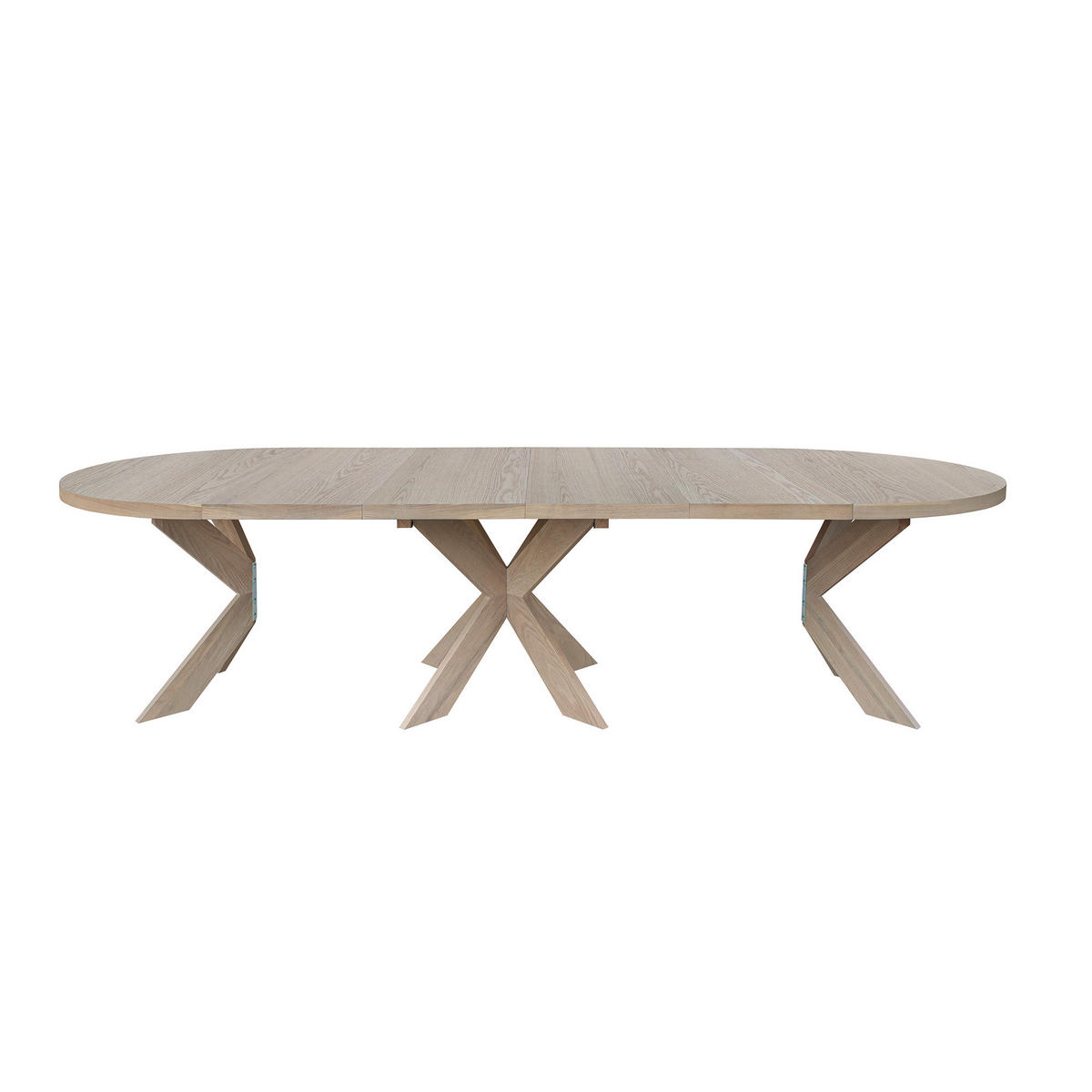 MATBORD 130-310/130/76 cm delar i massivt trä  trä finns i olika trädekorer rund ek Bianco  - ek Bianco, Modern, trä (130-310/130/76cm) - Niels Andersson