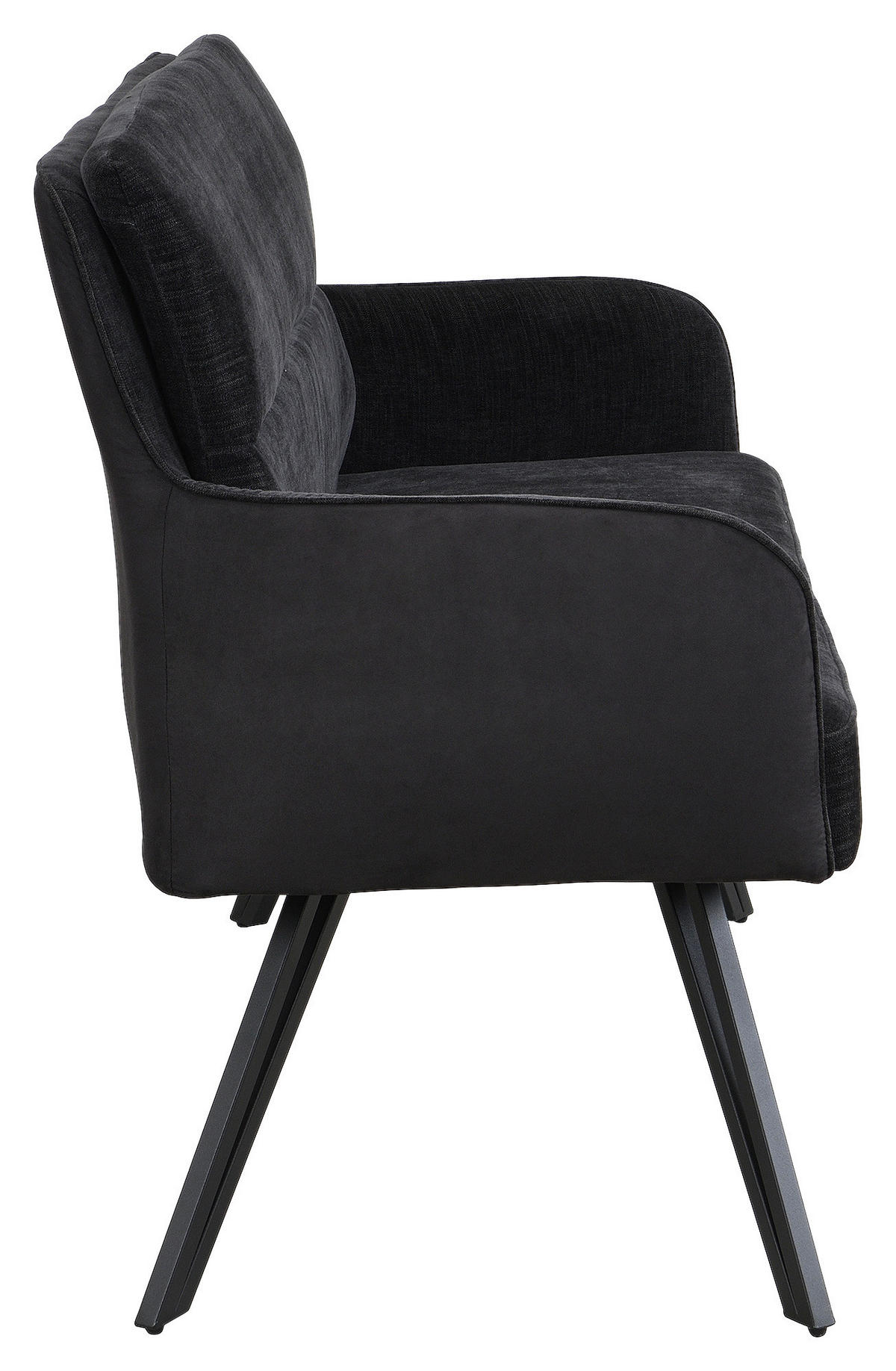 SITZBANK - Schwarz, MODERN, Textil/Metall (140/94/67cm) - MID.YOU